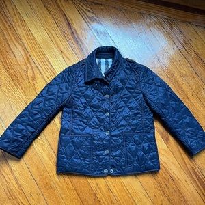 Kids Classic Burberry Quilted Coat Navy